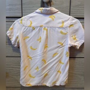 Cat & Jack Banana Print Button Down Shirt - White and Yellow